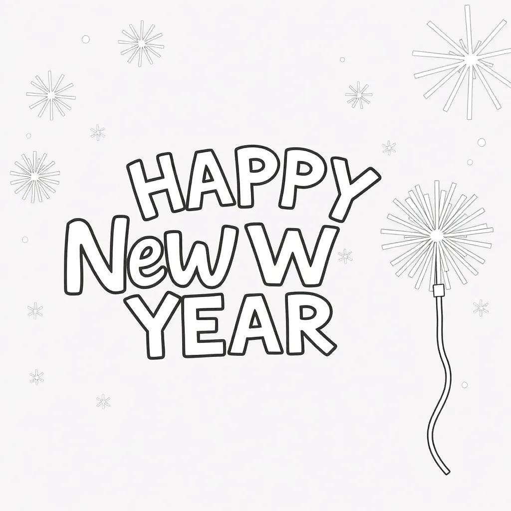 Coloring Pages Of Happy New Year