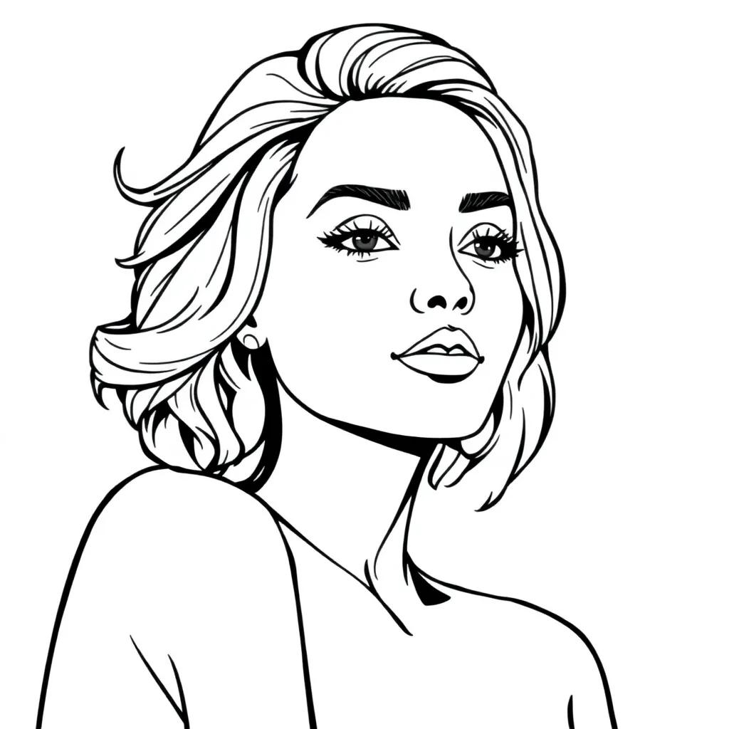 Coloring Page Of Woman