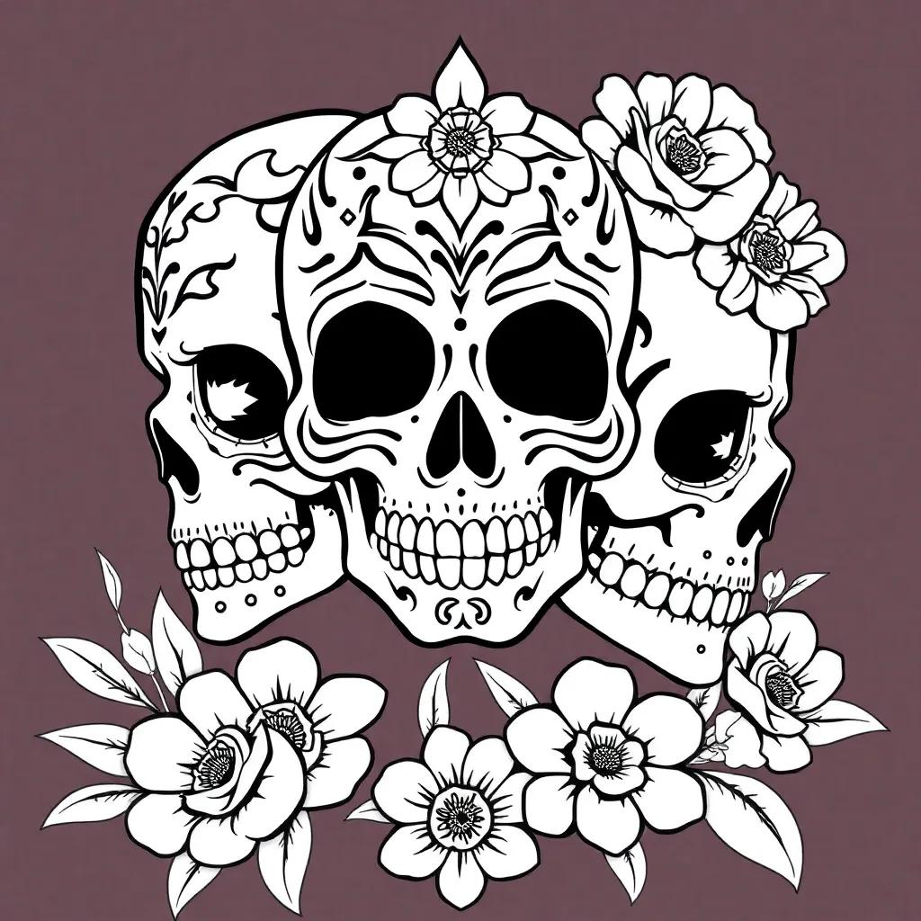 Coloring Pages Of Day Of The Dead Skulls