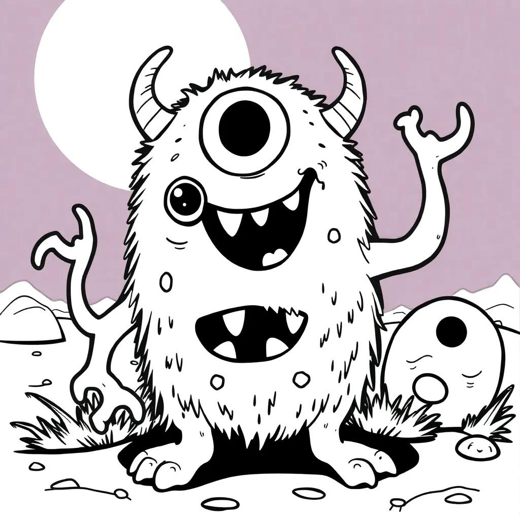 Coloring Pages Cute Monsters