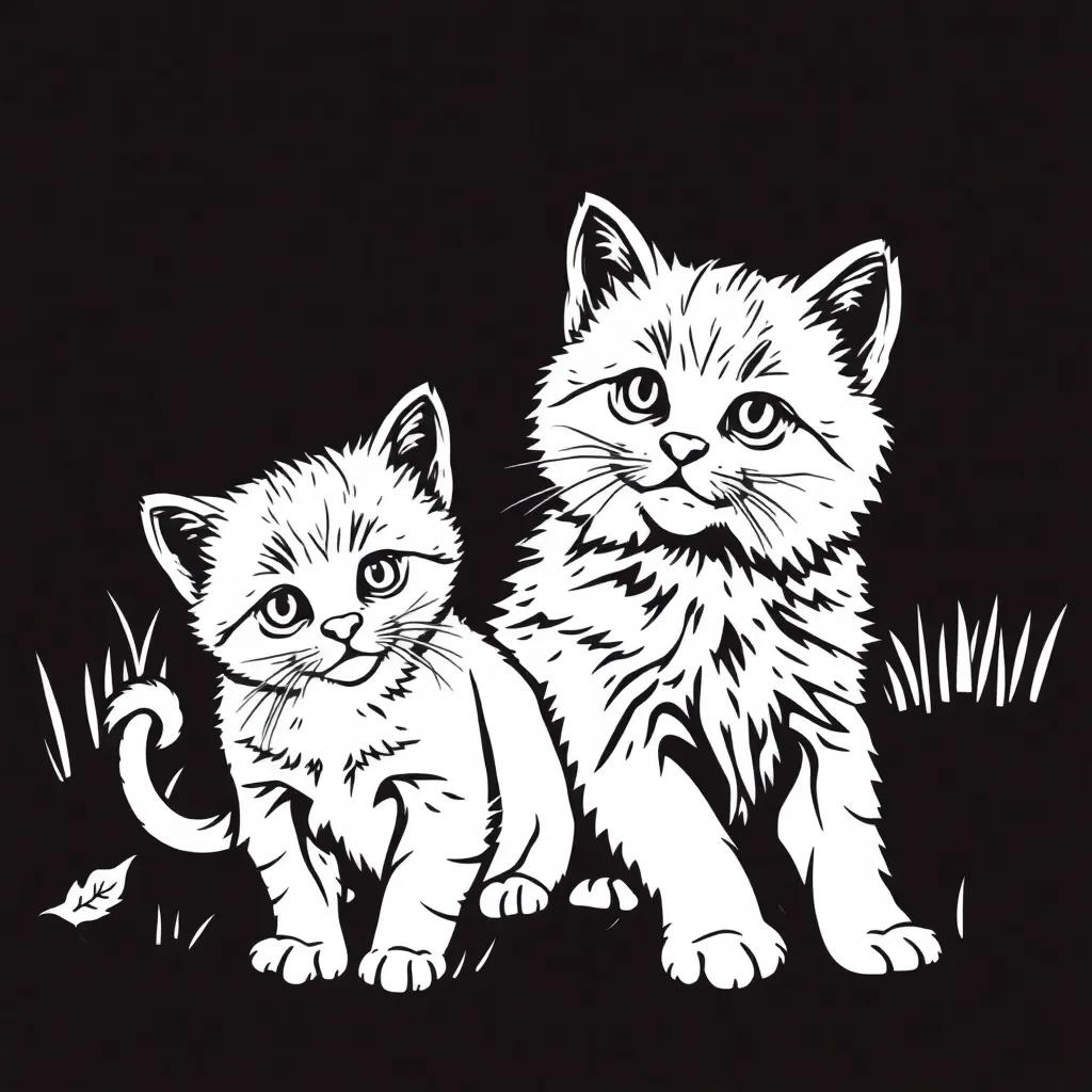 Coloring Pages Kittens And Puppies