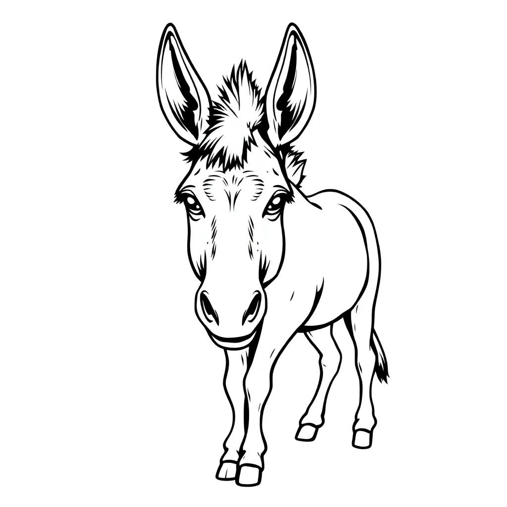 Coloring Page Of A Donkey