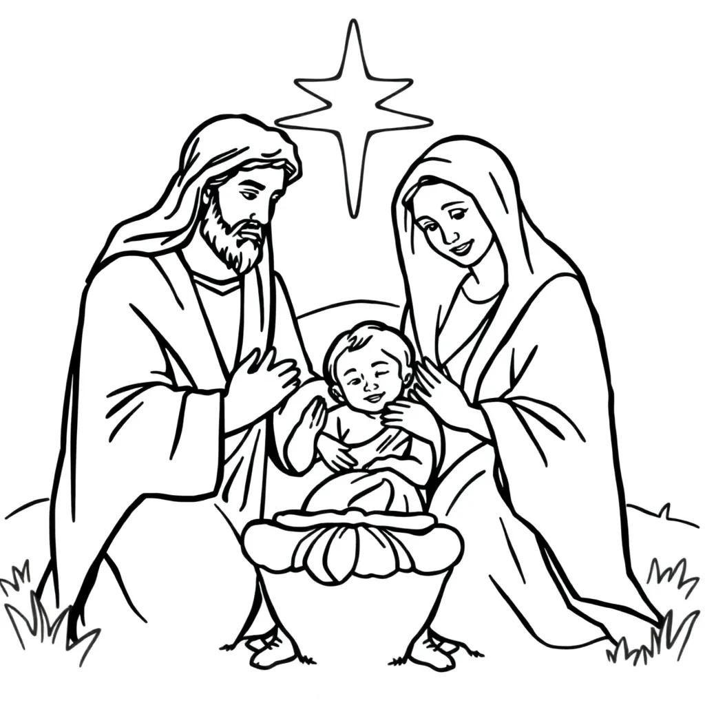 Coloring Pages Of The Holy Family