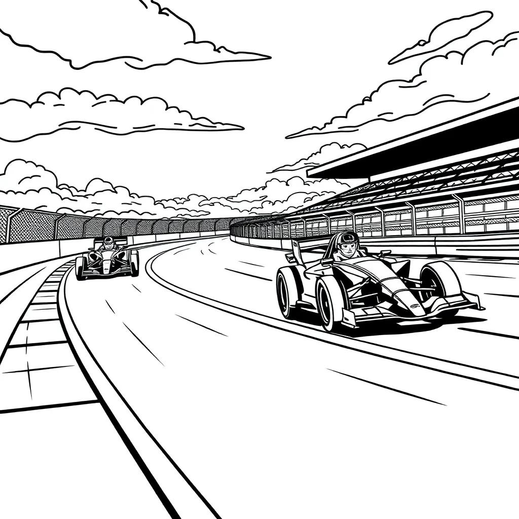 Coloring Pages Race Track