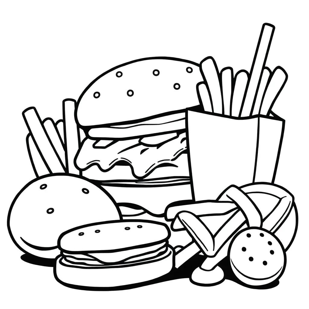 Coloring Pages Junk Food