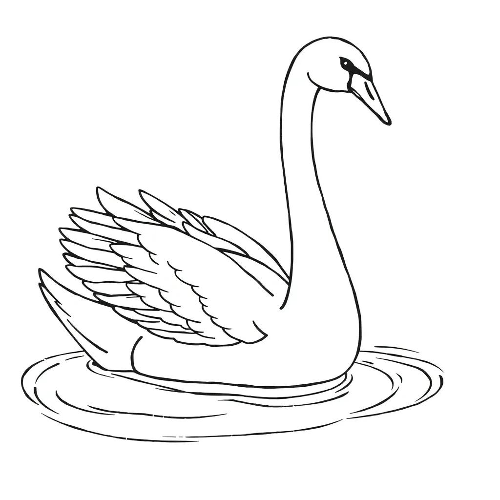 Coloring Page Of A Swan