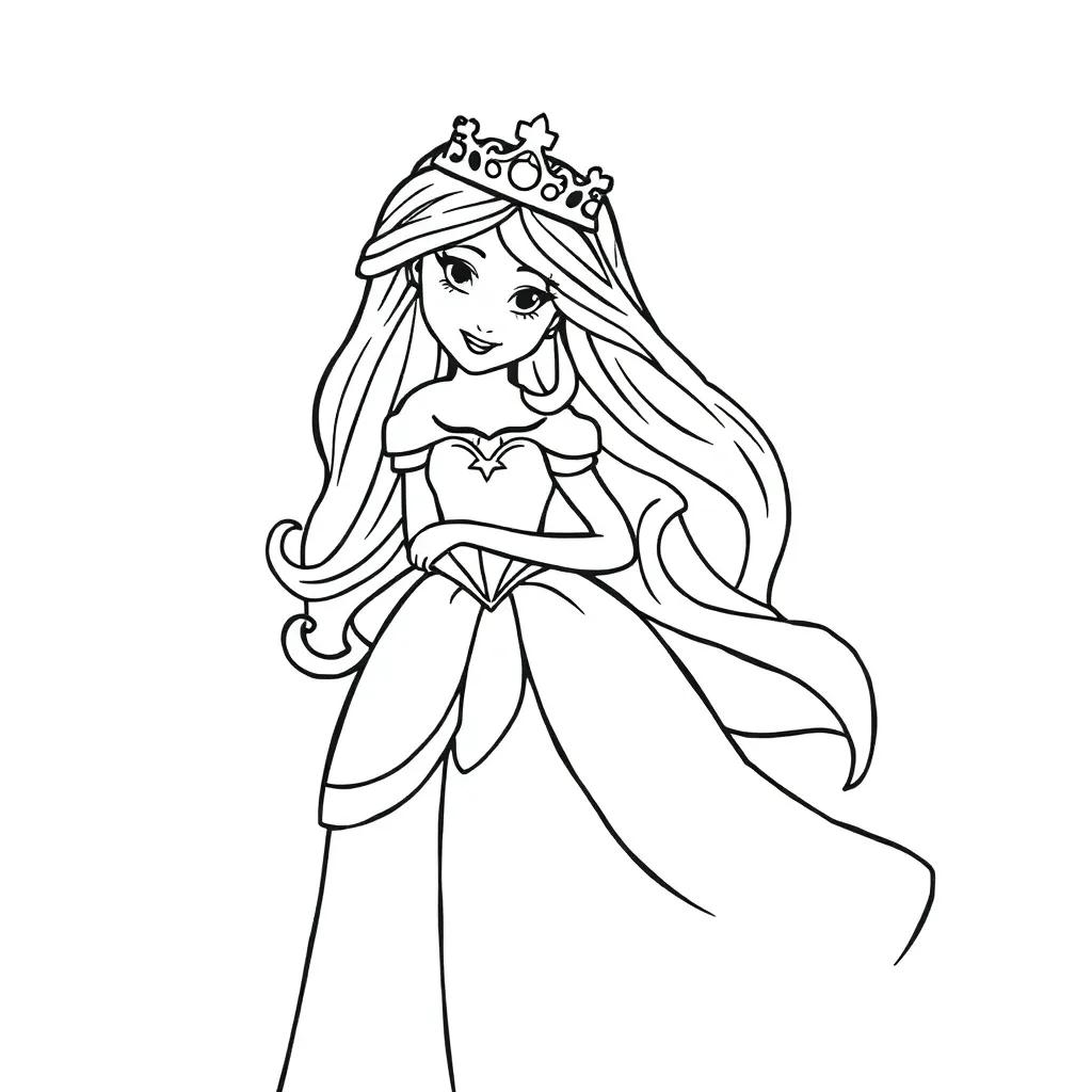 Coloring Page Of A Princess