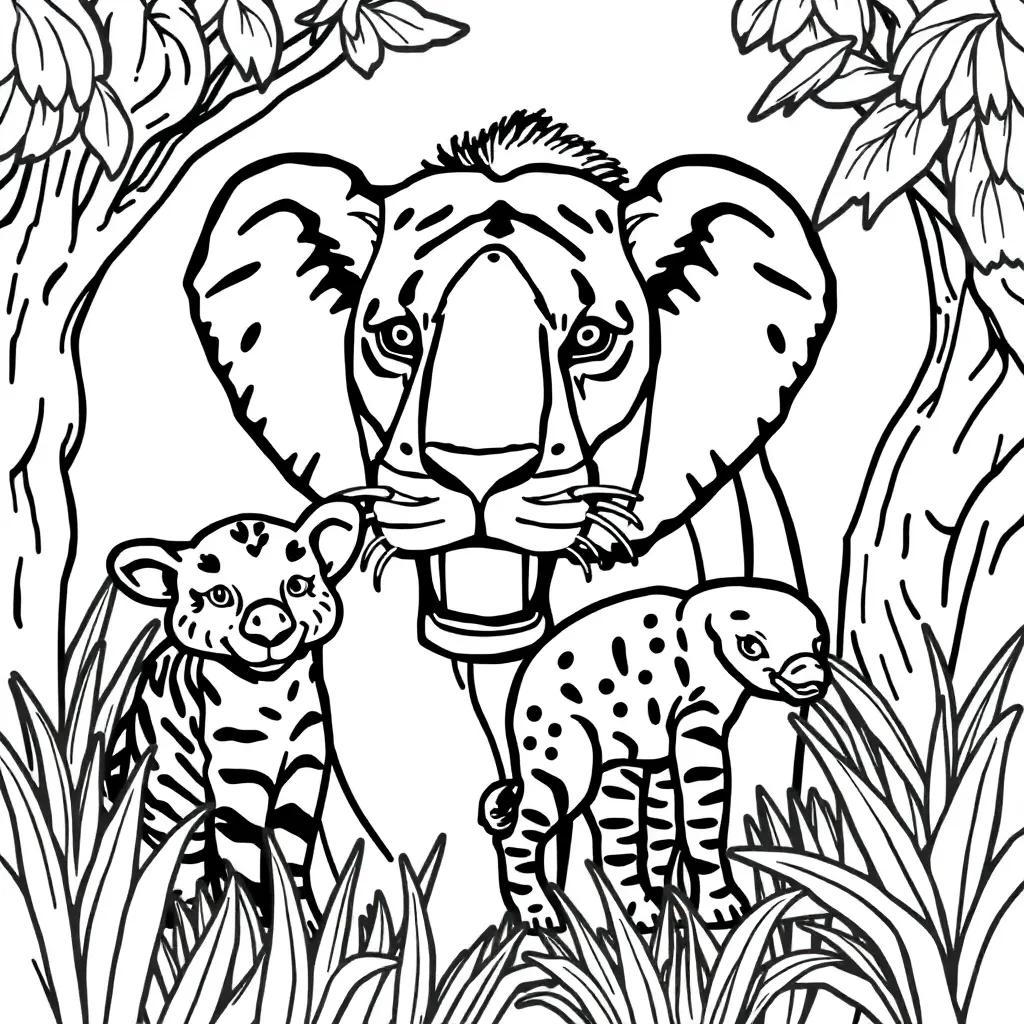 Coloring Pages Safari Animals