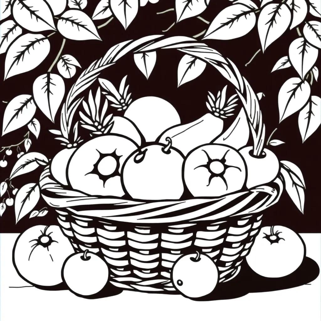 Coloring Pages Fruit Basket