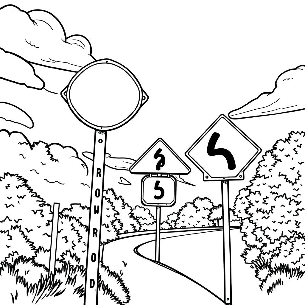 Coloring Pages Of Road Signs
