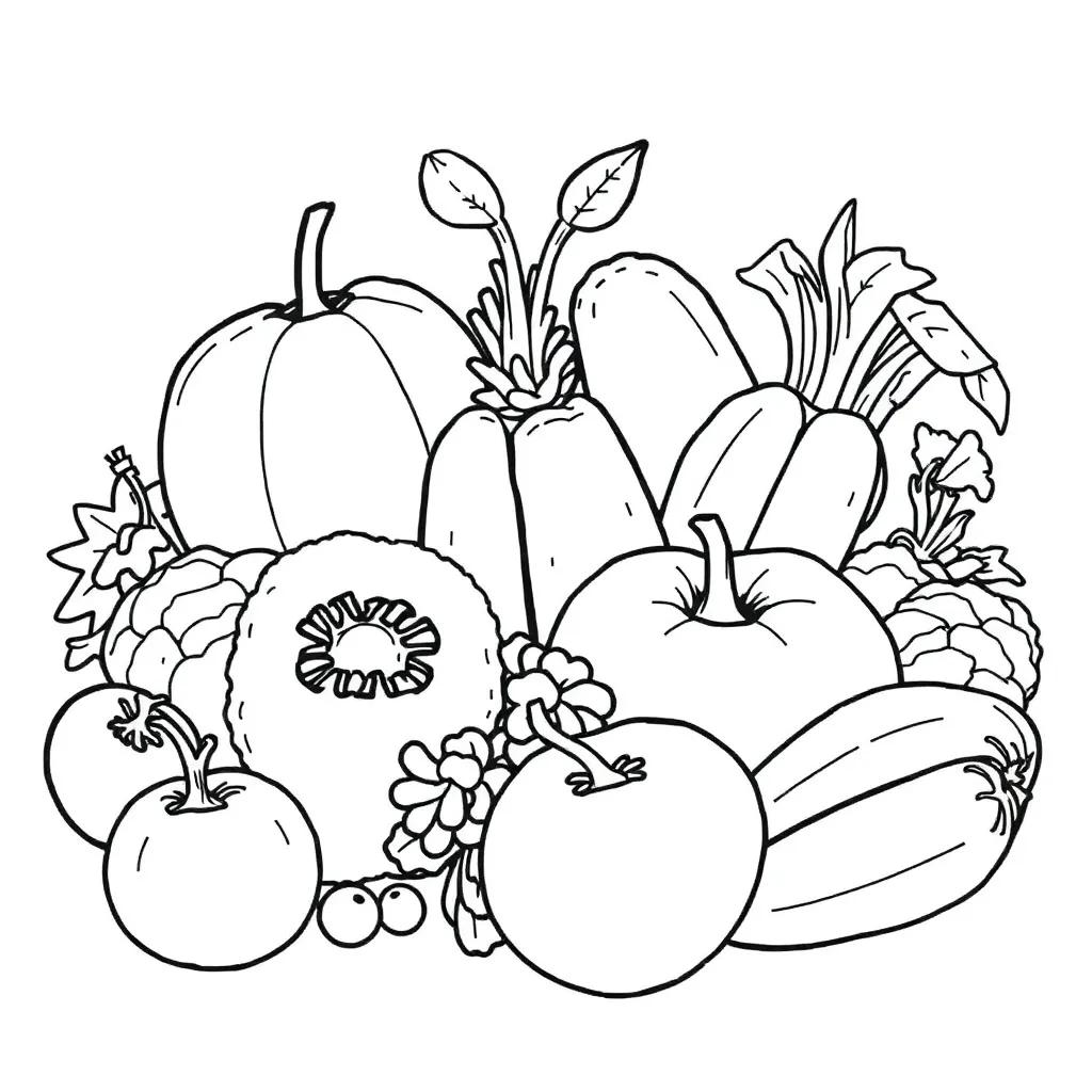 Coloring Pages Healthy Foods