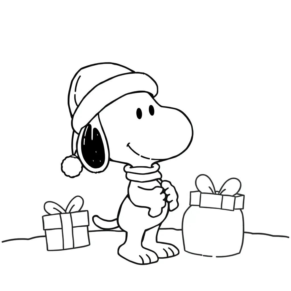 Coloring Pages Snoopy Christmas