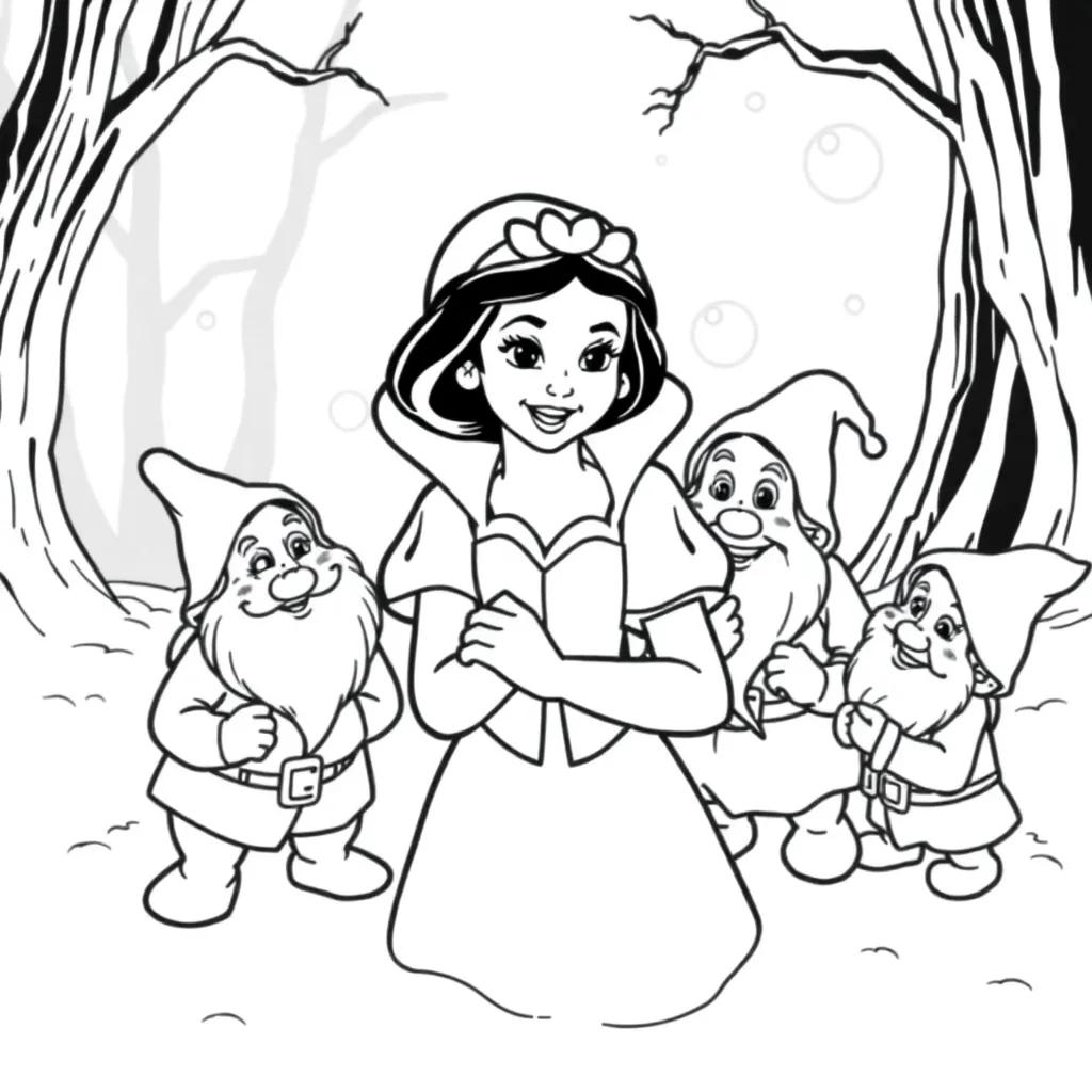 Coloring Pages For Snow White And The Seven Dwarfs