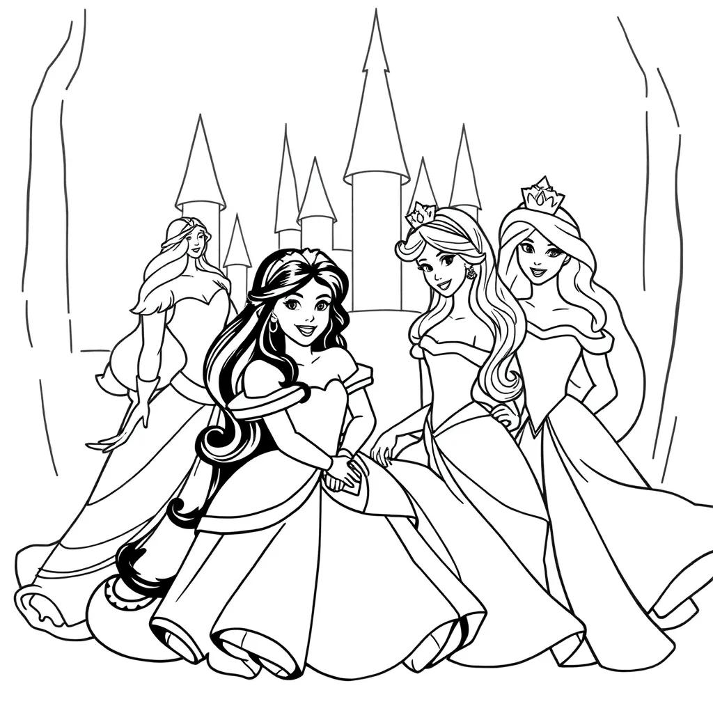 Coloring Page Disney Princesses