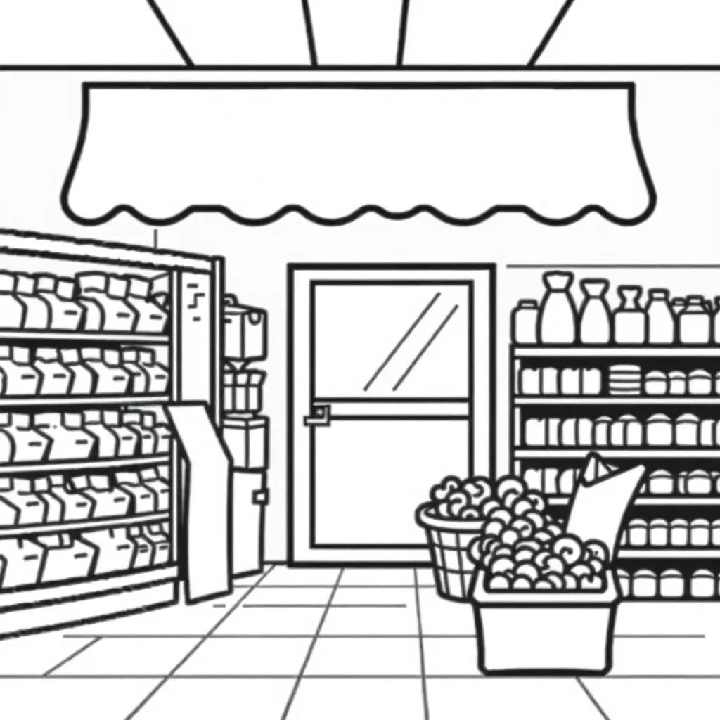 Coloring Pages Grocery Store