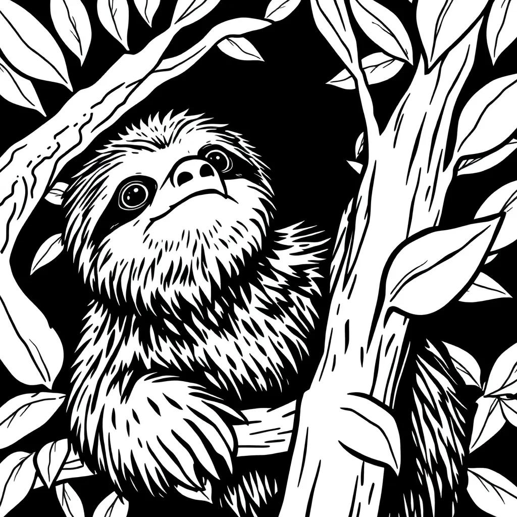 Coloring Pages Of A Sloth