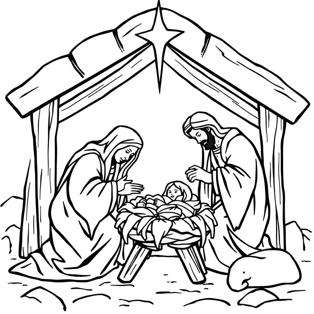 Coloring Pages Jesus In Manger