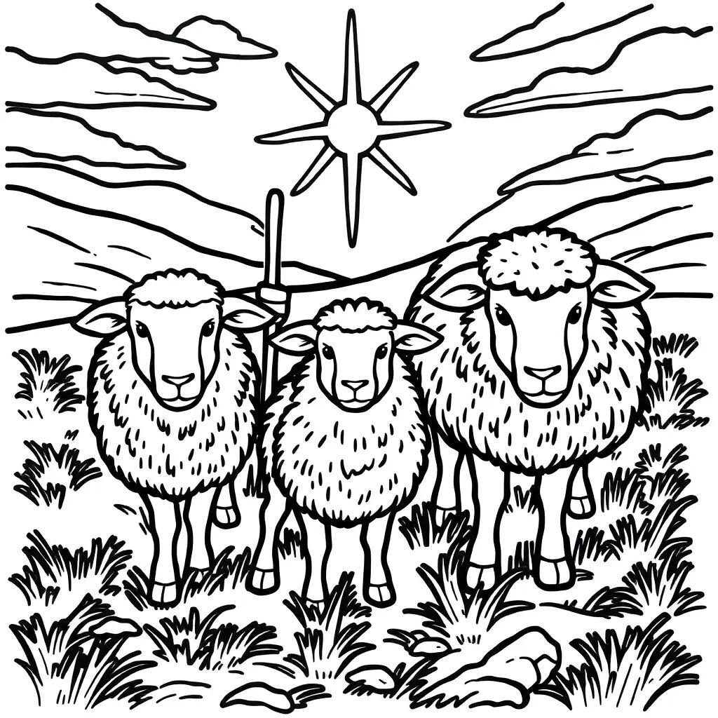 Coloring Pages Of Sheep And Shepherds