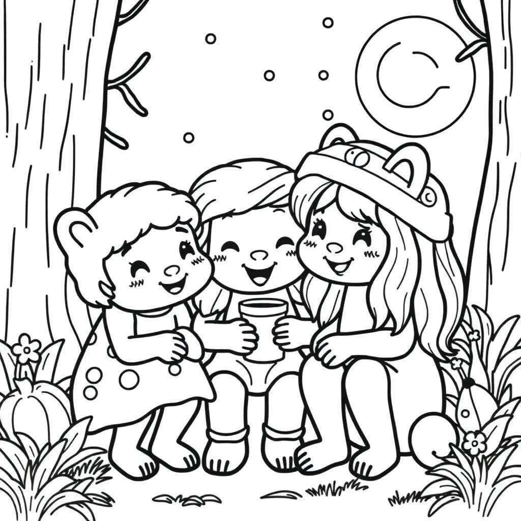 Cozy Friends Coloring Pages Printable