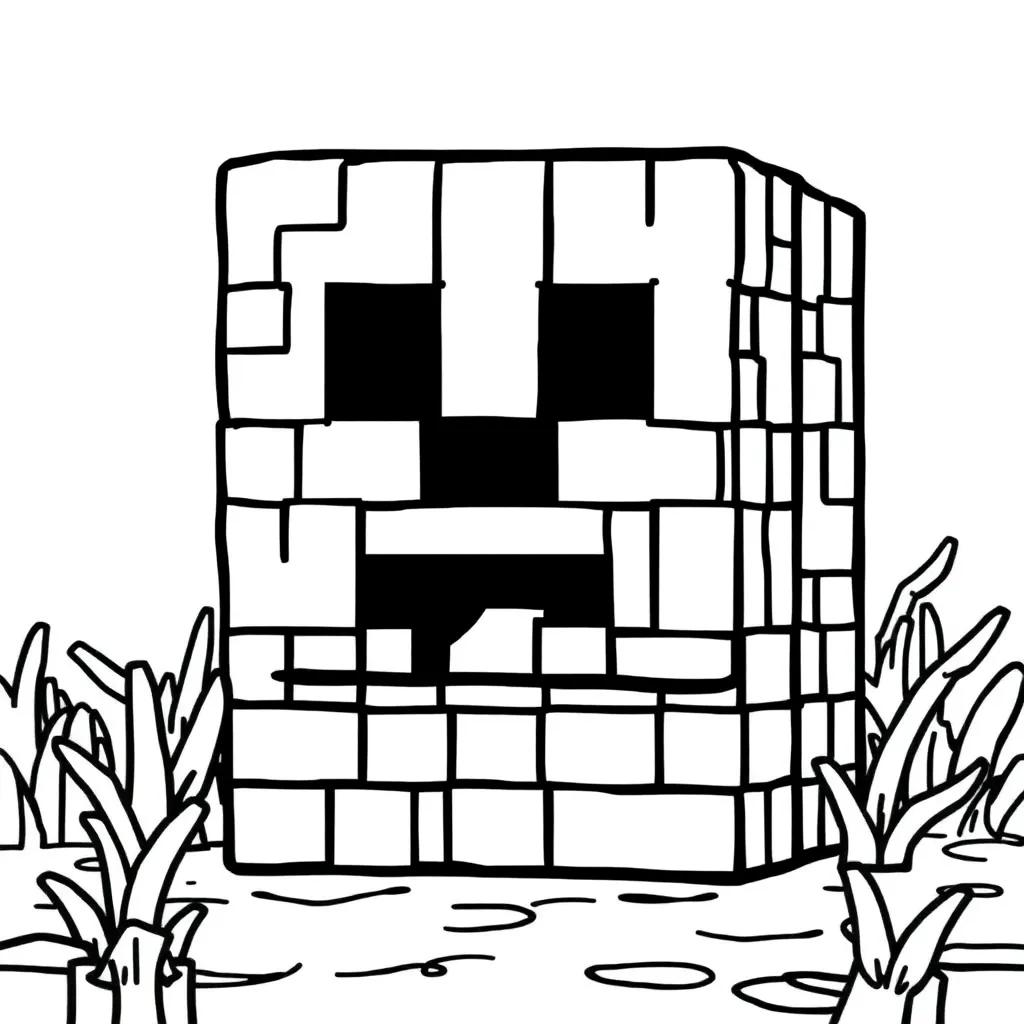 Creeper Coloring Page Minecraft