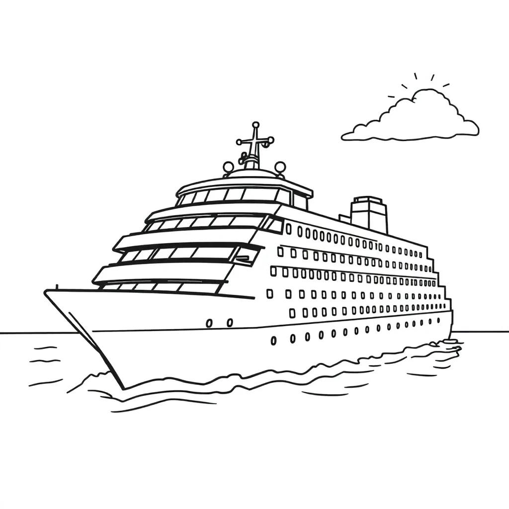 Cruise Ship Coloring Page