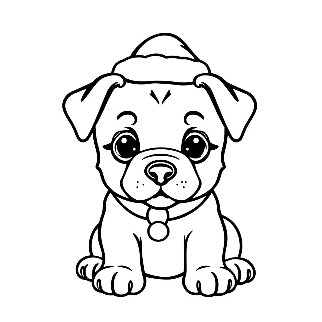 Cute Christmas Puppy Coloring Pages