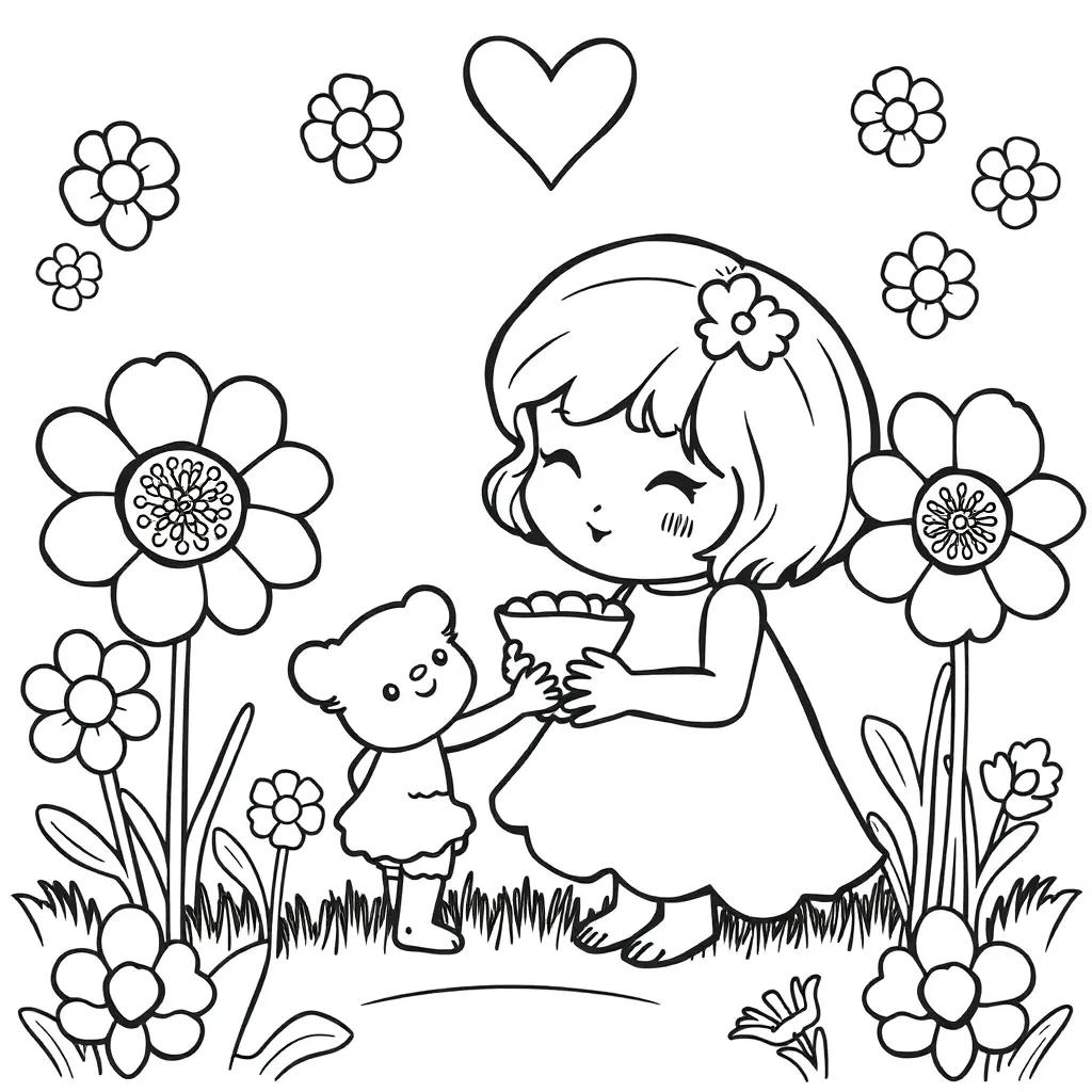 Cute Mothers Day Coloring Pages
