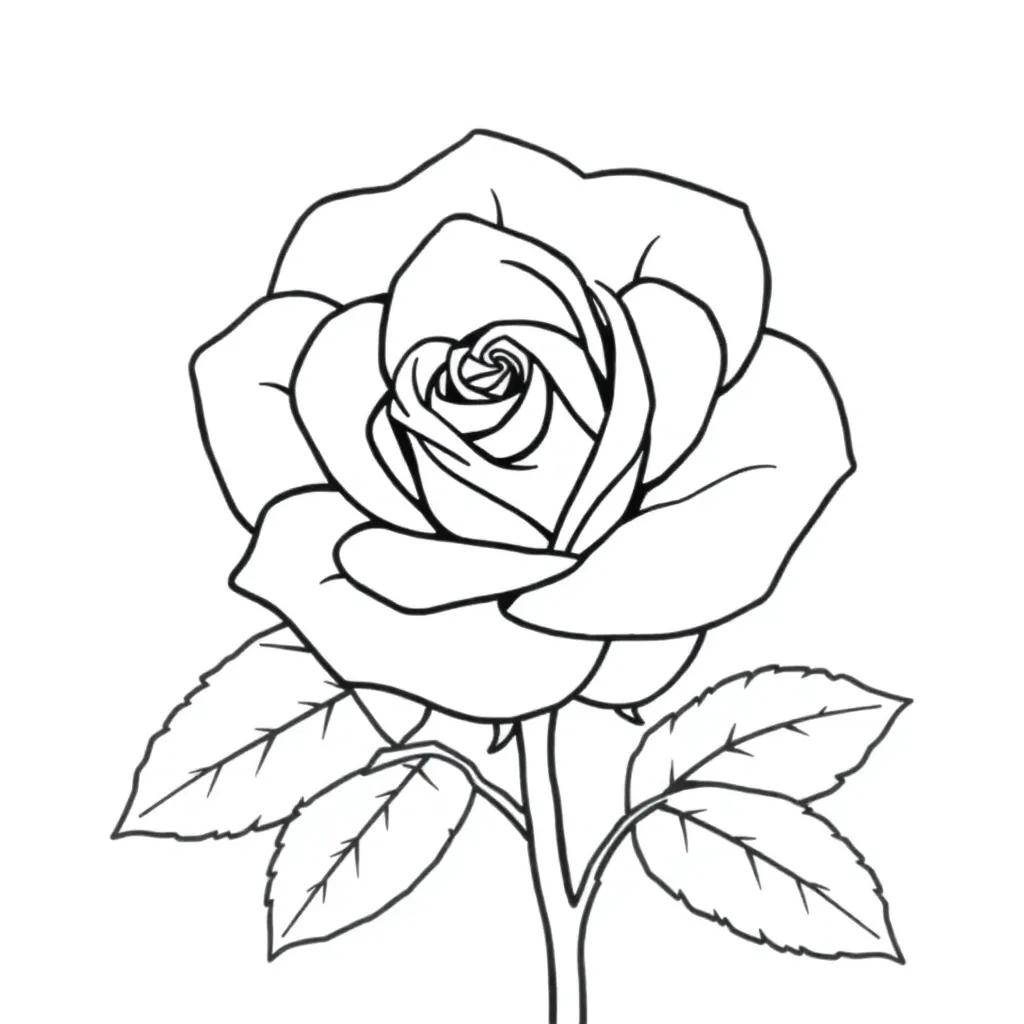 Cute Rose Coloring Pages