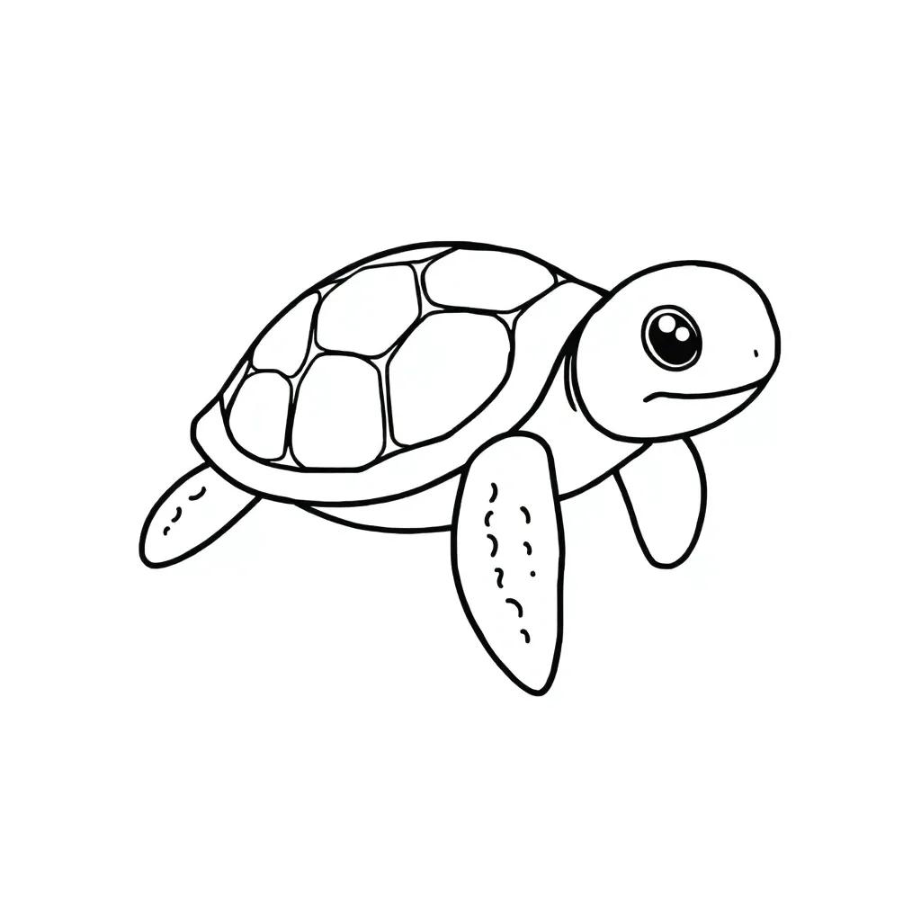 Cute Sea Turtle Coloring Page