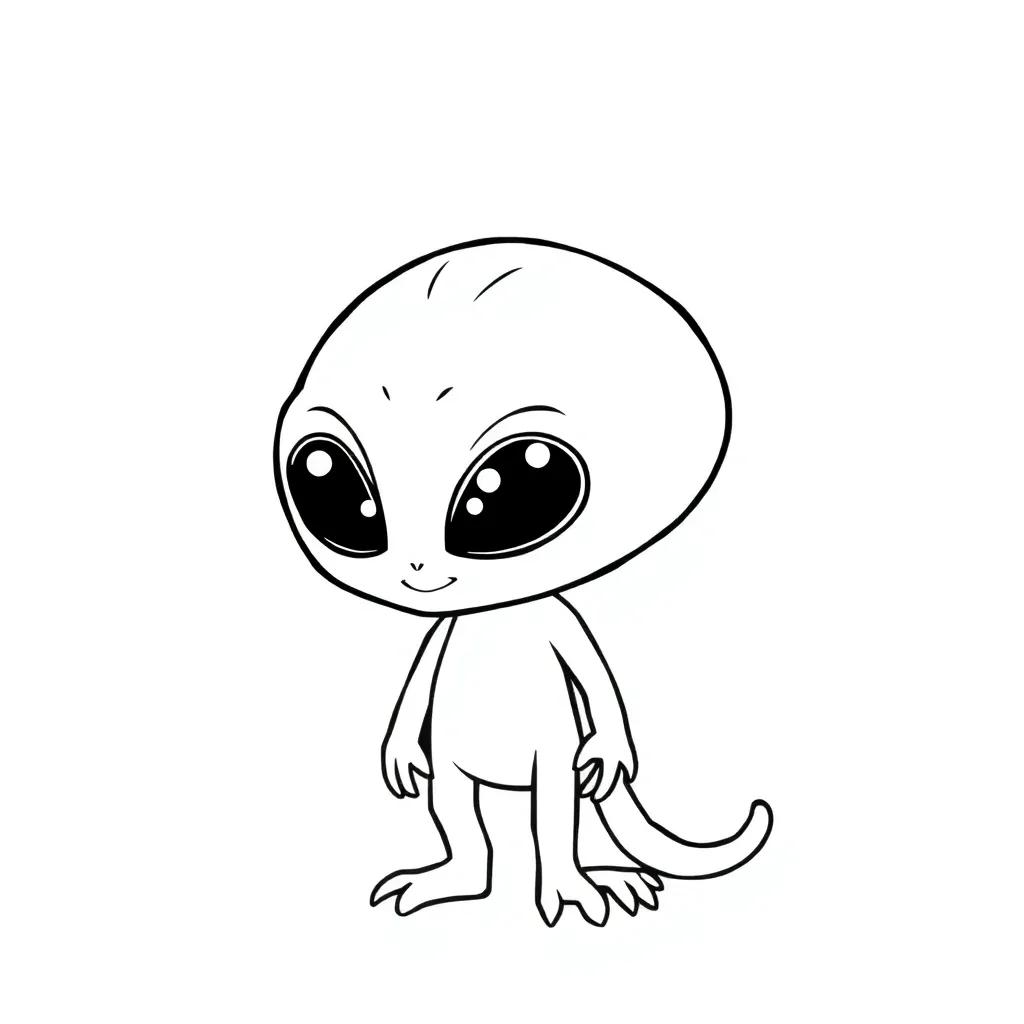 Cute Alien Coloring Pages