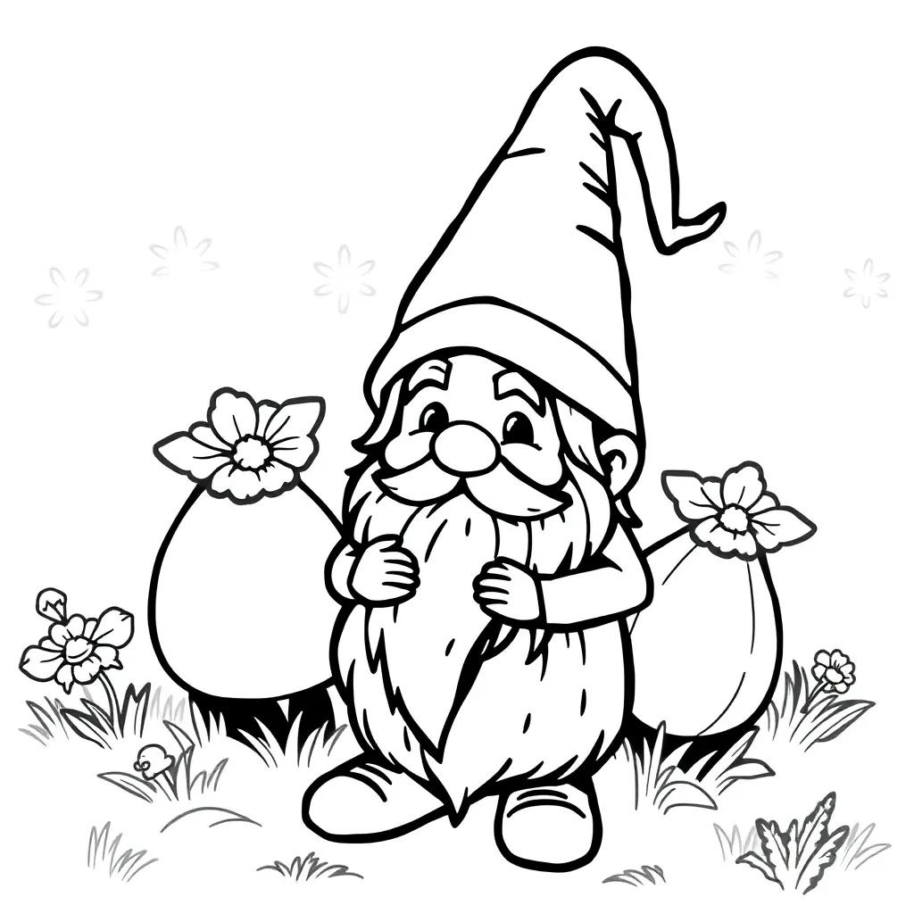 Cute Gnome Coloring Pages
