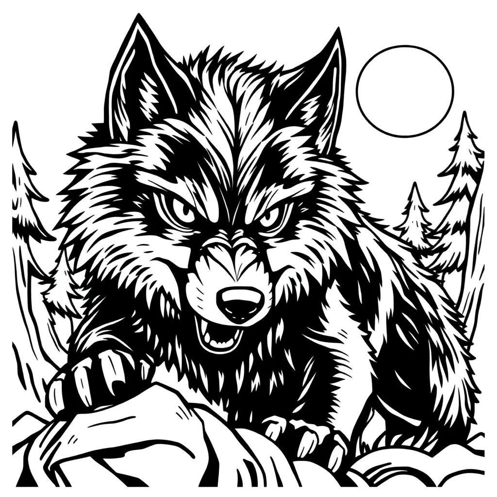 Cute Werewolf Coloring Pages