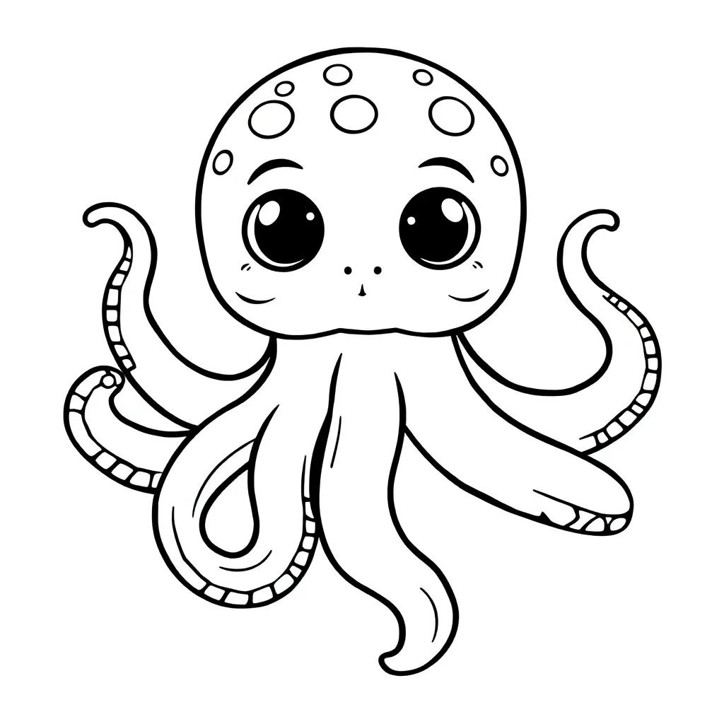 Cute Octopus Coloring Page