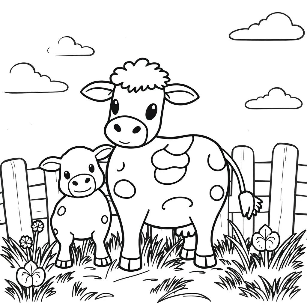 Cute Farm Animal Coloring Pages
