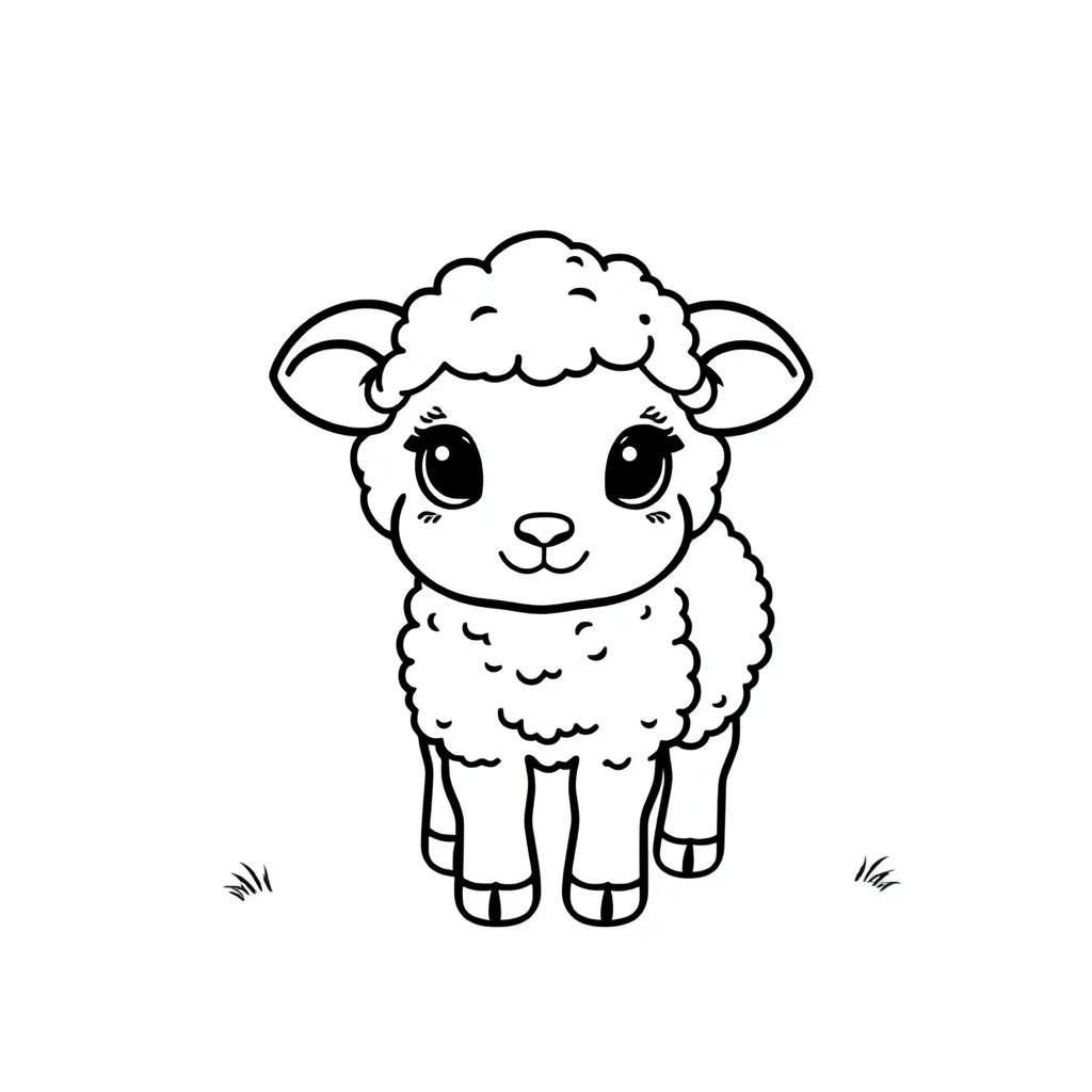 Cute Lamb Coloring Pages