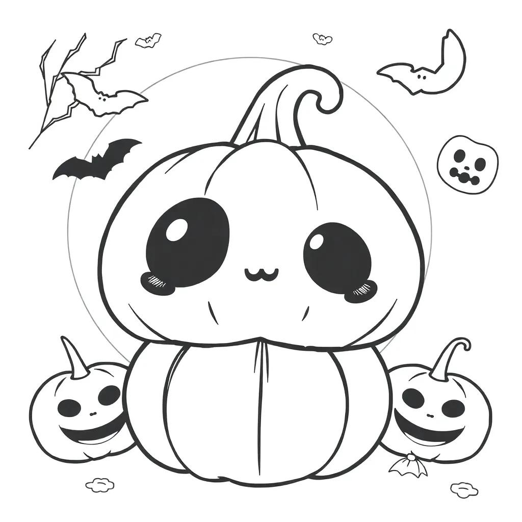 Cute Kawaii Halloween Coloring Pages