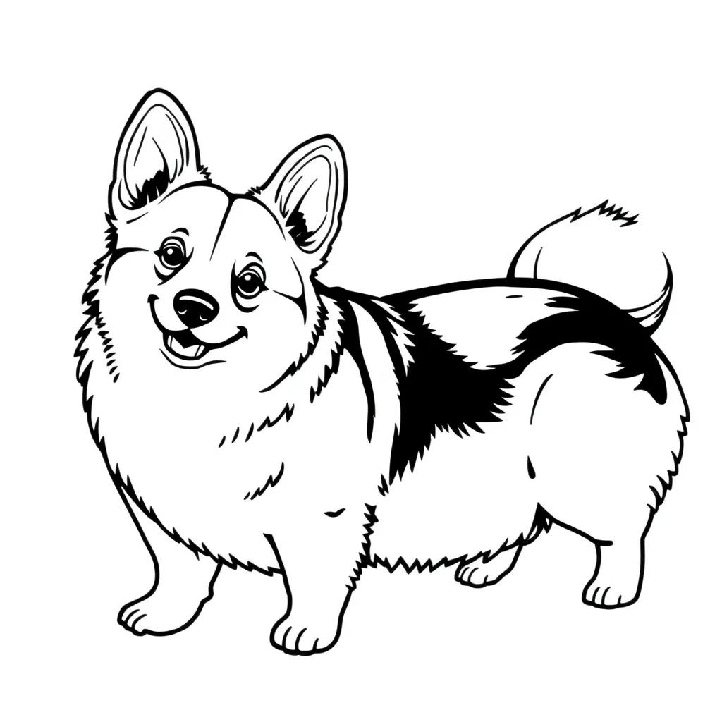 Cute Corgi Coloring Pages