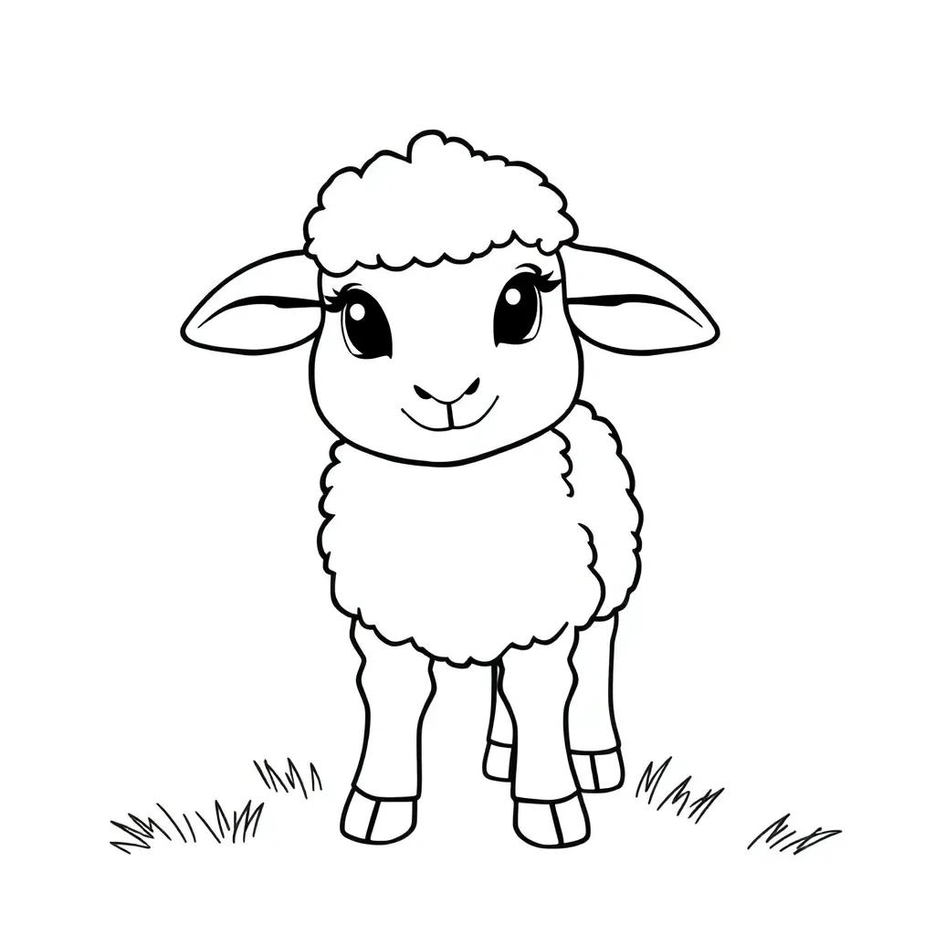 Cute Sheep Coloring Page