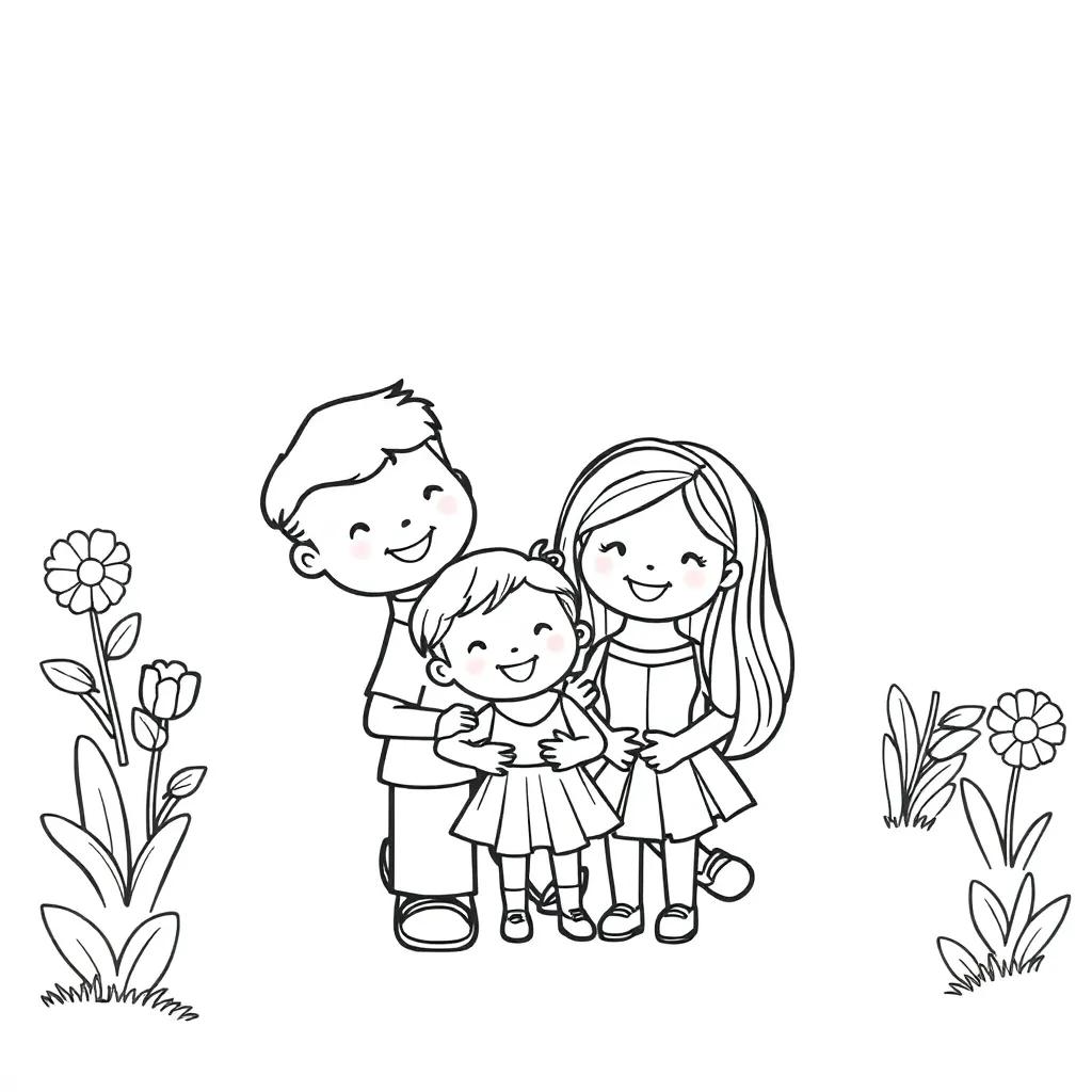 Cute Family Coloring Pages