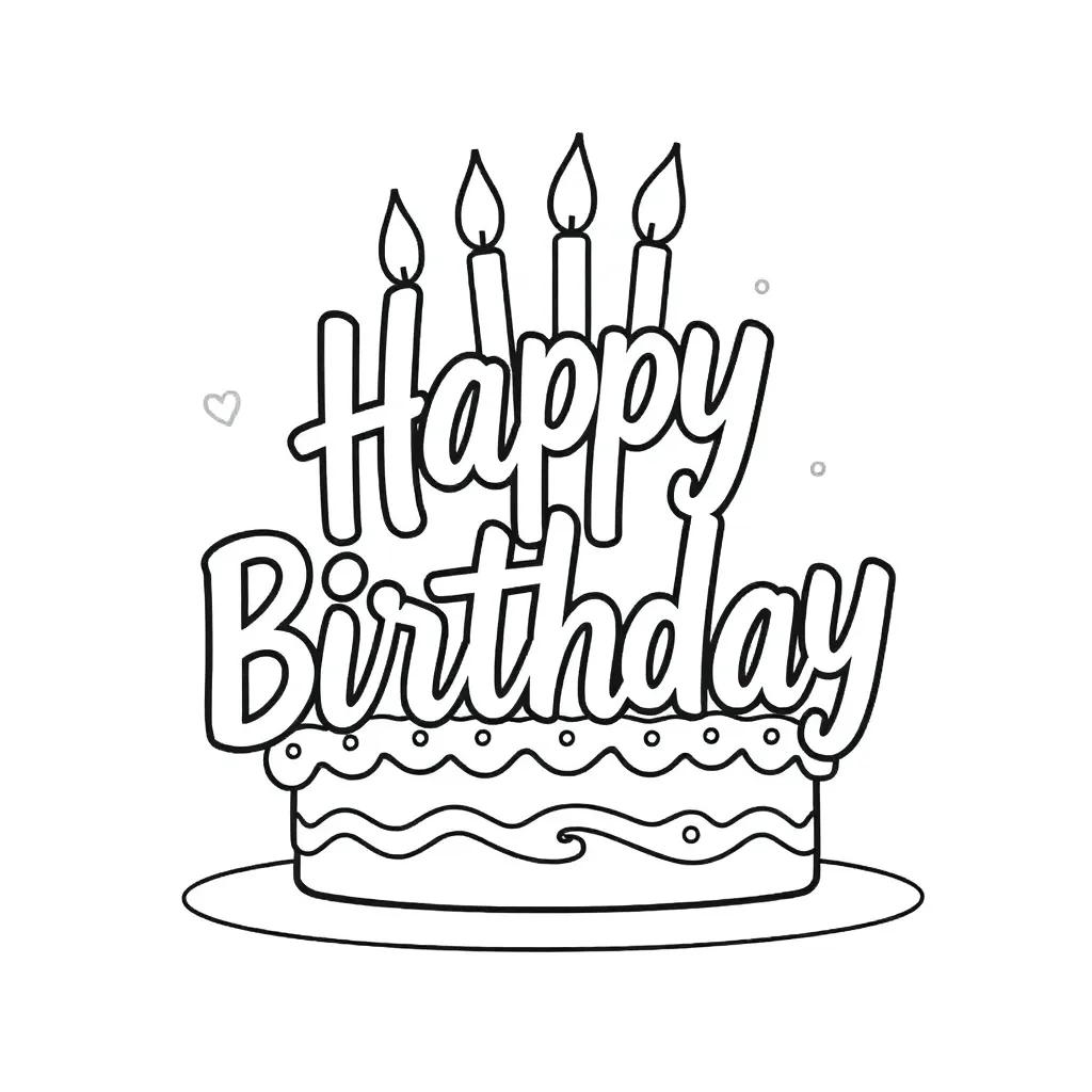 Cute Happy Birthday Coloring Pages