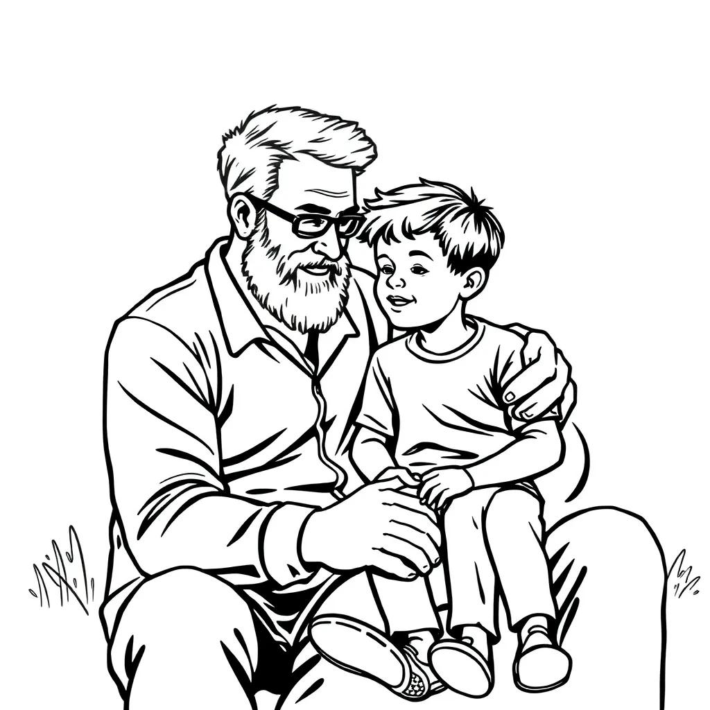 Dad And Son Coloring Pages