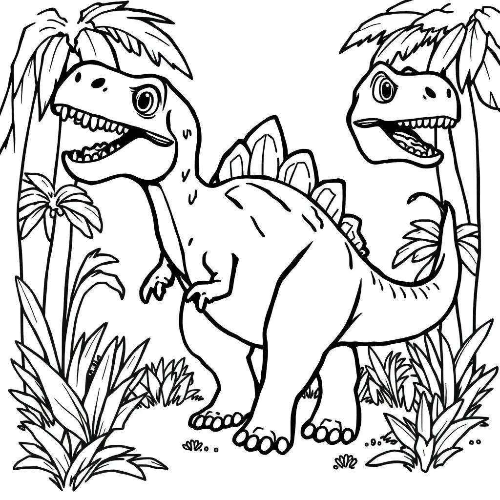 D For Dinosaur Coloring Page