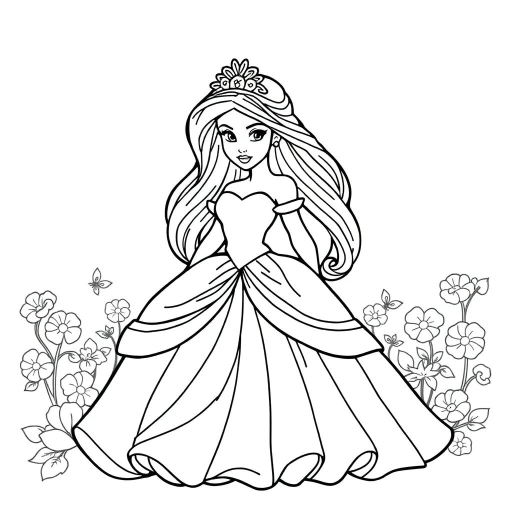 Disney Princess Color Pages Printable