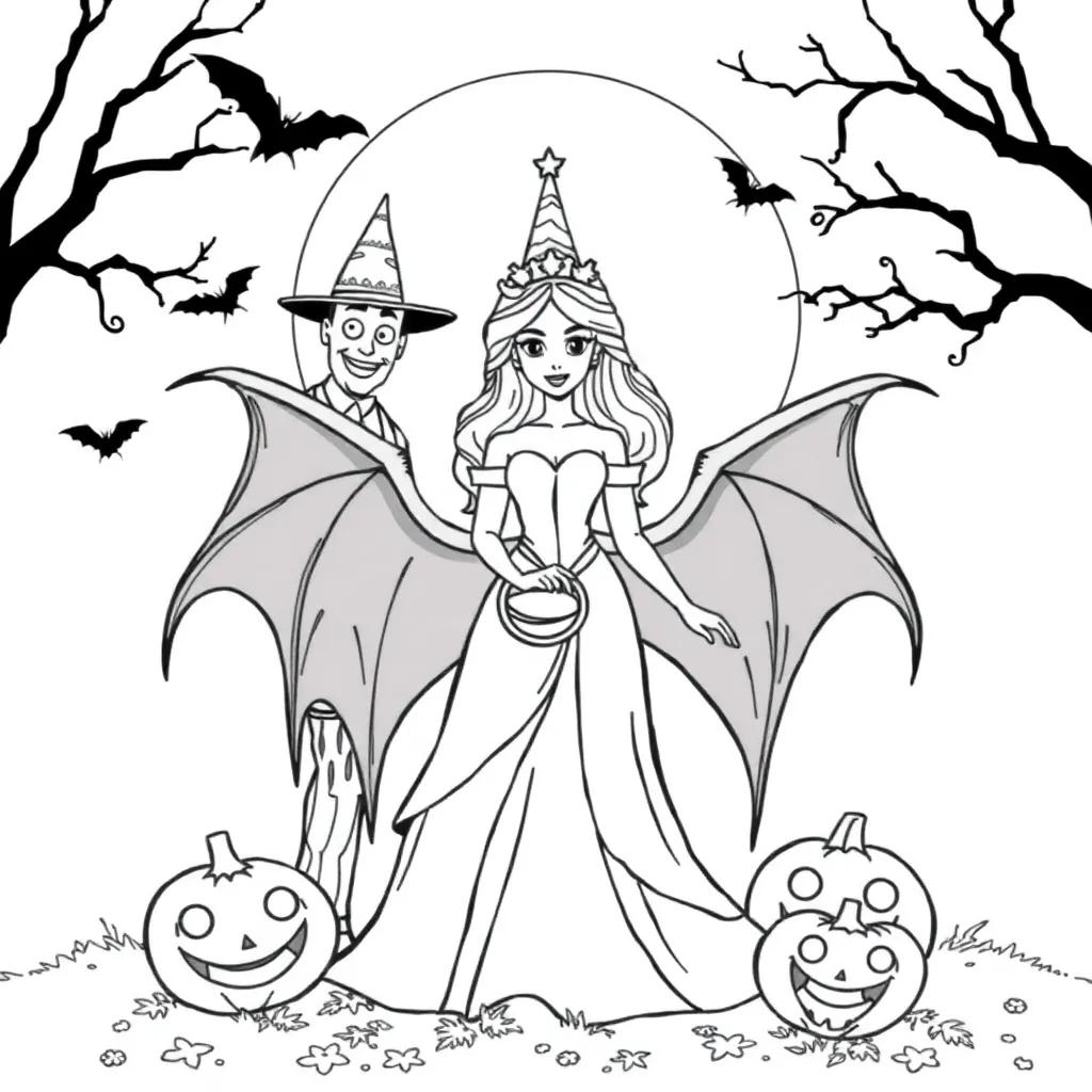 Disney Princess Halloween Coloring Pages