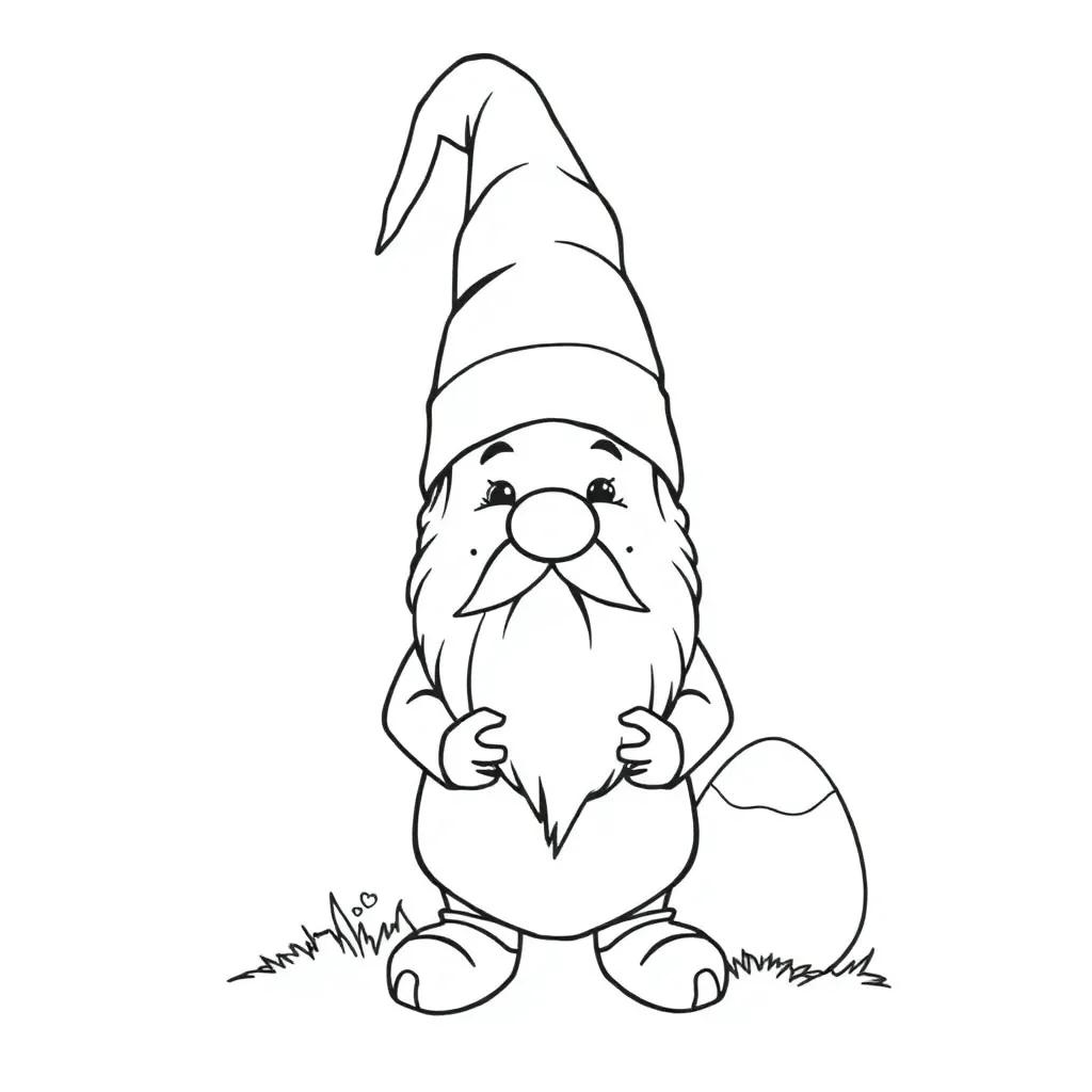 Easter Gnome Coloring Page