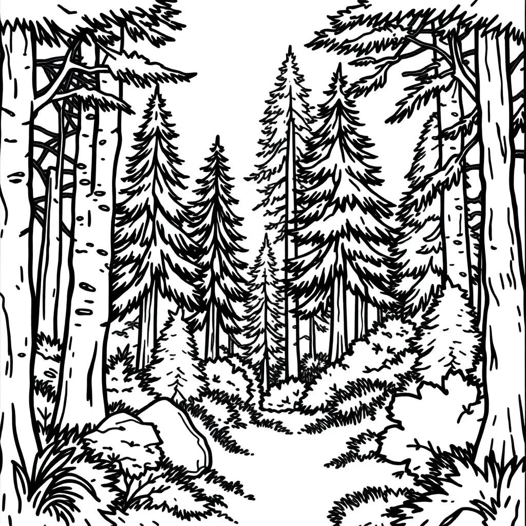 Easy Forest Coloring Pages