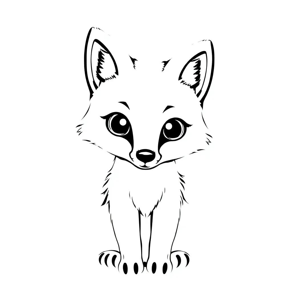 Easy Cute Fox Coloring Pages