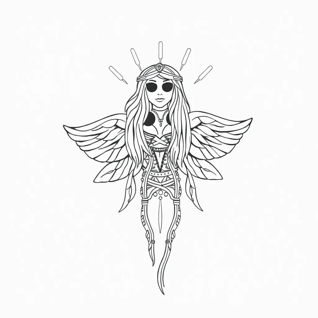 Easy Hippie Coloring Pages