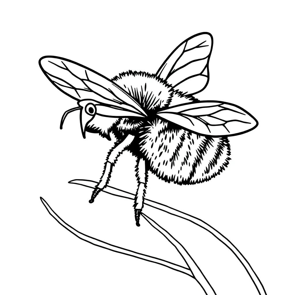 Easy Bee Coloring Pages