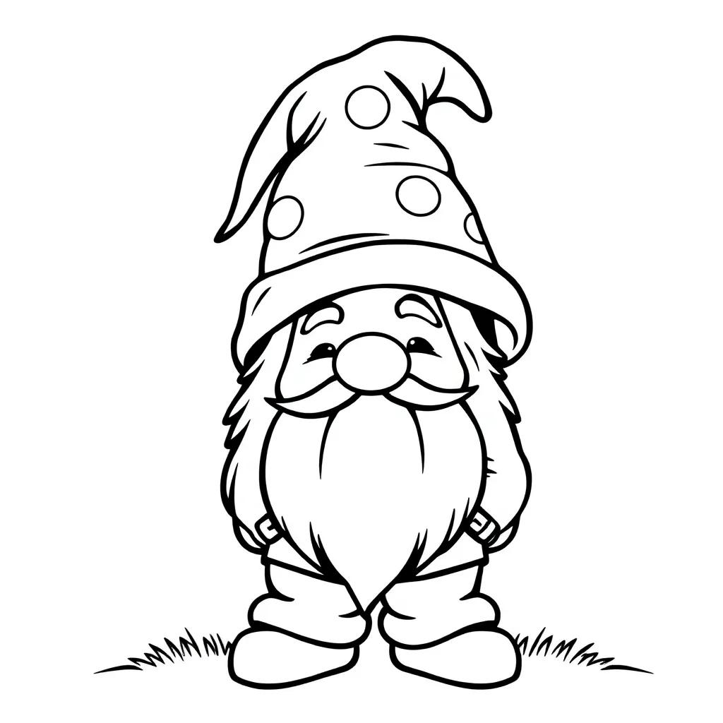 Easy Gnome Coloring Pages